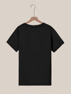 Round Neck Short Sleeve T-Shirt with a Design of Lips And Letters, Inspired by African American And European Styles.