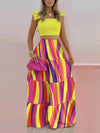 SHIRRED CROP TOP ALLOVER PRINT SKIRT SET
