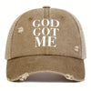 Unisex GOD GOT ME Letter Print Wash Baseball Net Caps Hip Hop Cap Spring Summer Outdoor Adjustable Casual Hats Sunscreen Hat ﻿