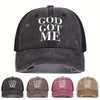 Unisex GOD GOT ME Letter Print Wash Baseball Net Caps Hip Hop Cap Spring Summer Outdoor Adjustable Casual Hats Sunscreen Hat ﻿