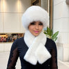 Women's 2pcs Set: Cozy Faux Fur Hat & Scarf Combo - Warm, Knit Winter Ear Warmer with Button Closure, Solid Color, Hand Wash Only