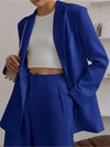 Women's 2024 Fall 2 Piece Blazer Set Casual Loose Long Blazer Jackets and Dressy Wide Leg Pant Suits with Pockets