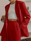 Women's 2024 Fall 2 Piece Blazer Set Casual Loose Long Blazer Jackets and Dressy Wide Leg Pant Suits with Pockets