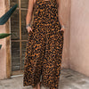 Women'S Plus Size Leopard Print Jumpsuit - J644, Elegant Scoop Neck Knit Fabric with Slight Stretch, 100% Polyester, All-Season Slingback with Pockets, 165 g/m² Weight