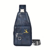 1 Piece Men's New PU Leather Vintage Casual Simple Chest Bag, Crossbody Large Capacity Multi-compartment Waterproof Premium Men's Crossbody Bag for Carrying Out.
