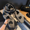 Winter Double-sided Imitation Cashmere Scarf Women Korean Version Versatile Love Plaid Multi-functional Thermal Shawl Dual-use