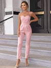 Chic Backless Bandeau Jumpsuit - Flattering Silhouette, Solid Color, Spring & Summer - Womens Casual Elegant Wear