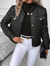 Women's Casual Long Sleeve Insulated Quilted Puffy Coat for Fall & Winter, Button Front, One Coat for All Seasons