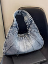 Fashionable denim casual shoulder bag, new trendy and specially designed trendy underarm bag, women's daily shopping bag