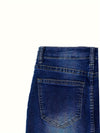 Dark Washed Bodycon Mini Denim Skirt - Ripped Raw Hem, Stretchy, Women's Plain Blue Jeans Clothing