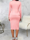 Elegant Business Skirt Set, Single Button Long Sleeve Slim Blazer & High Waist Bodycon Pencil Skirt Outfits, Women's Clothing