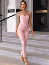 Chic Backless Bandeau Jumpsuit - Flattering Silhouette, Solid Color, Spring & Summer - Womens Casual Elegant Wear