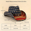 Patriotic American Flag Star Pattern Cowboy Hat - Unisex Cotton Blend Western Sun Protection Hat with Detachable Belt & Elastic Sweatband, Inelastic Fit for Casual, Travel, Parties, Independence Day Celebrations, Cowboy Acces