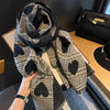 Winter Double-sided Imitation Cashmere Scarf Women Korean Version Versatile Love Plaid Multi-functional Thermal Shawl Dual-use