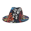 Fedora Wide Brim Print Tie Dye Men's and Women's Tweed Fashion Panama Hat Retro Gradient Jazz Hat Fedora Men