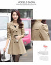 Windbreaker women's Outerwear spring and autumn clothing medium and long casual Korean version outerwear women's lining