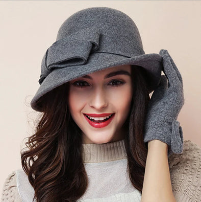 Brand New Wool Skipper Flat Top Hat For Women Felt Wide Brim Fedora Hat Laday Prok Pie Chapeu De Feltro Bowler Gambler