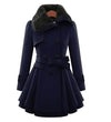 Women's Winter Slim Long Wool Sherpa Coat Double Breasted Padded Korean Cashmere Coat England Style Trench