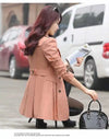 Windbreaker women's Outerwear spring and autumn clothing medium and long casual Korean version outerwear women's lining