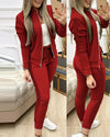 Spring Leisure Sports Zipper Tops Coat Pants 2 Two Pieces Sets For Women Striped Stitching Comfortable Activewear Sets