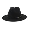 Trend Tan With Red Bottom Patchwork Plain Wool Felt Jazz Fedora Hats Men Women Wide Brim Panama Trilby Cowboy Cap For Party