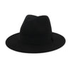 Trend Tan With Red Bottom Patchwork Plain Wool Felt Jazz Fedora Hats Men Women Wide Brim Panama Trilby Cowboy Cap For Party