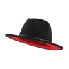 Trend Tan With Red Bottom Patchwork Plain Wool Felt Jazz Fedora Hats Men Women Wide Brim Panama Trilby Cowboy Cap For Party