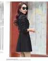 Windbreaker women's Outerwear spring and autumn clothing medium and long casual Korean version outerwear women's lining