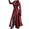 Halloween Women's Winter Sexy Slim-fit Lace-up Leather Jacket Medieval Ranger Adult Long Skirt Coat Cosplay Costume