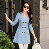 Windbreaker women's Outerwear spring and autumn clothing medium and long casual Korean version outerwear women's lining