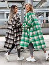 Women Autumn Jacket Fashion Long Plaid Shirt Coats Winter Cardigan Flannel Shirt Jacket Loose Oversized Checkered Shirt Chaqueta