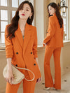 Coat Women's Orange Korean Fashion Spring and Autumn Suit Coat