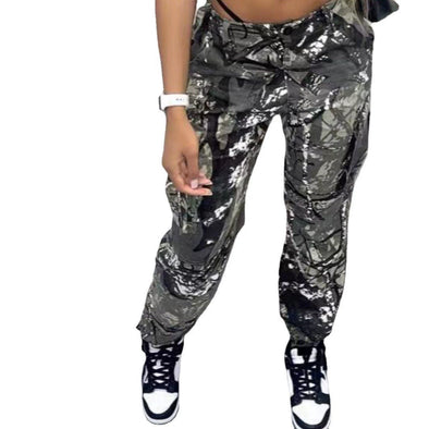 Plus Size Pants for Fat Women Waist Tie Casual Trousers 5XL