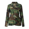 Women OL Work Long Sleeve Notched Neck Blazers Street INS Camouflage Print Belt Blazers Tops Street Outwear Coats