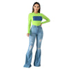 2023 Spring New High Waist Ripped Flared Jeans For Women Fashion Stretch Slim Denim Pants Casual Female Clothing S-3XL Drop Ship