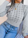 Autumn Winter Sexy Women's Sweater Fashion Knitted Long Sleeve Hollow Crop Top Casual Slim Sweaters Elegant Red Pullover 2023