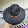 Ethnic style suede fedora hat retro fashion large brim hat men women hat top hat flat soft hat wholesale sombrero hombre шляп