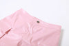 Pink Cargo Pants for Women 2025 Spring Straight Leg Solid Multi-Pocket Design High Waist Pu Leather Loose Baggy Pants Streetwear