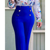 Summer Women High Waist Wide Leg Bootcut Pants Casual Female White Work Pants Office Business Long Trousers Clothing Korean