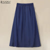 ZANZEA 2024 Fashion Women Denim Skirt Casual Bodycon Maxi Long Skirts Autumn High Waist Faldas Saia Elegant Party Overskirt Jupe