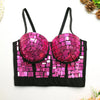 Women Tank Tops Sexy Sequined Diamond Bra Woman Clothes Push Up Bustier Club y2k Crop Top Party Ladies Corset Blusas Ropa Mujer