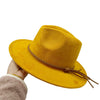 Suede 2023 New Fedora Men's and Women's Hat Autumn Panama Jazz Hat British Style Elegant Retro Fedora Wide brim Hat