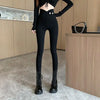 Spring Winter Korean Fashion Woman Pants High Waist Elastic Solid Office Lady Casual Slim Thin Straight Trousers Long Pants Lady