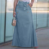 ZANZEA 2024 Fashion Women Denim Skirt Casual Bodycon Maxi Long Skirts Autumn High Waist Faldas Saia Elegant Party Overskirt Jupe