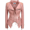 Fashion SX Women's Crocodile Rivet PU Jacket Perfect Shape Motorcycle Bicycle Jacket