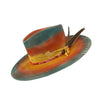 Homburg Top Hat with Exotic Ribbon Victorian Age Wool Top Hat Classical Rancher Hat for Boy Men Adults Wool