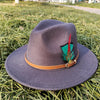 Suede 2023 New Fedora Men's and Women's Hat Autumn Panama Jazz Hat British Style Elegant Retro Fedora Wide brim Hat