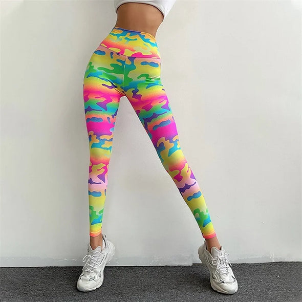 Sports Tights Running Leggins Women New Color Butterfly Printed Leggings High Waist Pants Big Size Elastic Fitness Jeggings