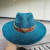 Ethnic style suede fedora hat retro fashion large brim hat men women hat top hat flat soft hat wholesale sombrero hombre шляп