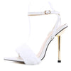 ZOOKERLIN 2023 New Summer Round Toe Peep Toe Feather Women's Sandals Buckle Party Shoes For Women Stiletto High Heels Size 35-42